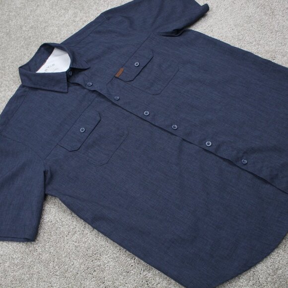 Orvis Shirt Adult Large Blue Classic Collection Quick Dry Wicking S/S Button Up - Picture 6 of 13